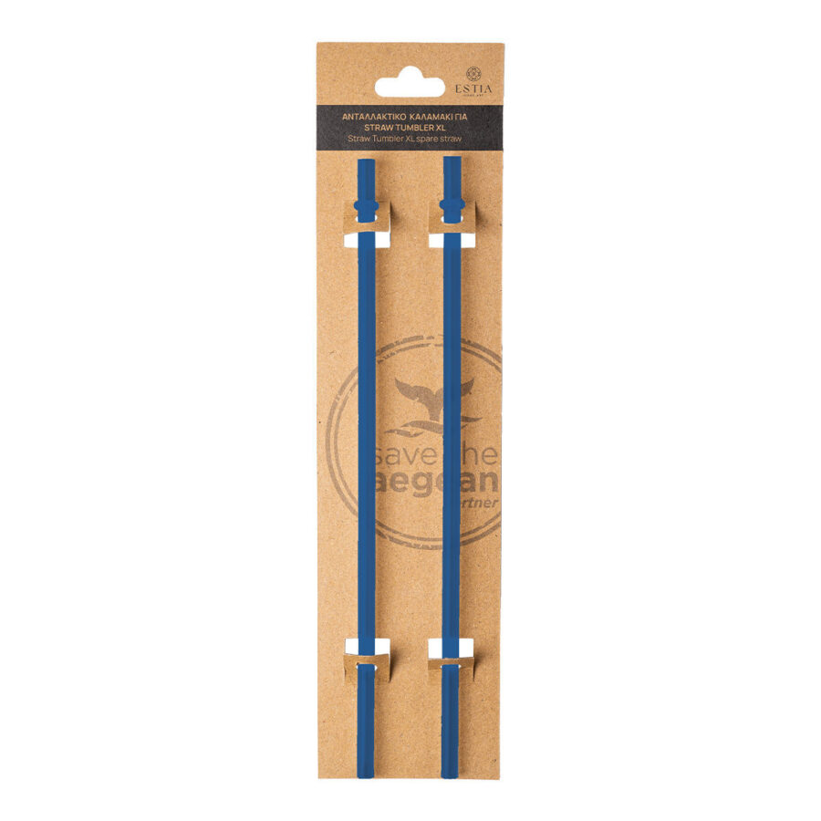 ESTIA ΑΝΤΑΛΛΑΚΤΙΚΑ ΚΑΛΑΜΑΚΙΑ STRAW TUMBLER XL 900ml DENIM BLUE 2 ΤΕΜ