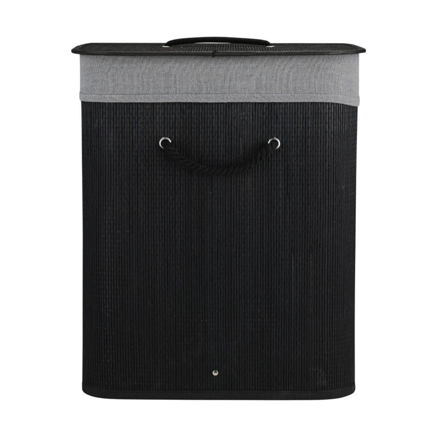ESTIA ΚΑΛΑΘΙ ΑΠΛΥΤΩΝ BAMBOO ESSENTIALS 60LT ΠΤΥΣΣΟΜΕΝΟ ΟΡΘΟΓΩΝΙΟ ΜΑΥΡΟ ΝΕΑ ΠΛΕΞΗ