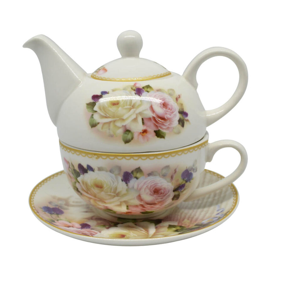 ΣΕΤ ΤΣΑΓΙΕΡΟ BONE CHINA ΤΡΙΑΝΤΑΦΥΛΛΑ 16x14εκ.ANKOR