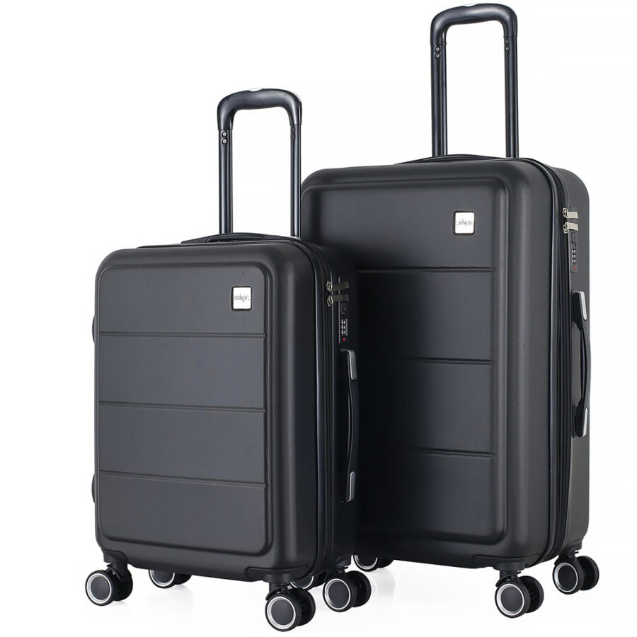 ΣΕΤ 2 ΒΑΛΙΤΣΕΣ ANKOR ABS 37x27x55εκ. ΚΑΙ 41x31x65εκ. ΜΕ ΕΠΕΚΤΑΣΗ ΚΑΙ 4 ΡΟΔΕΣ ΜΑΥΡΟ